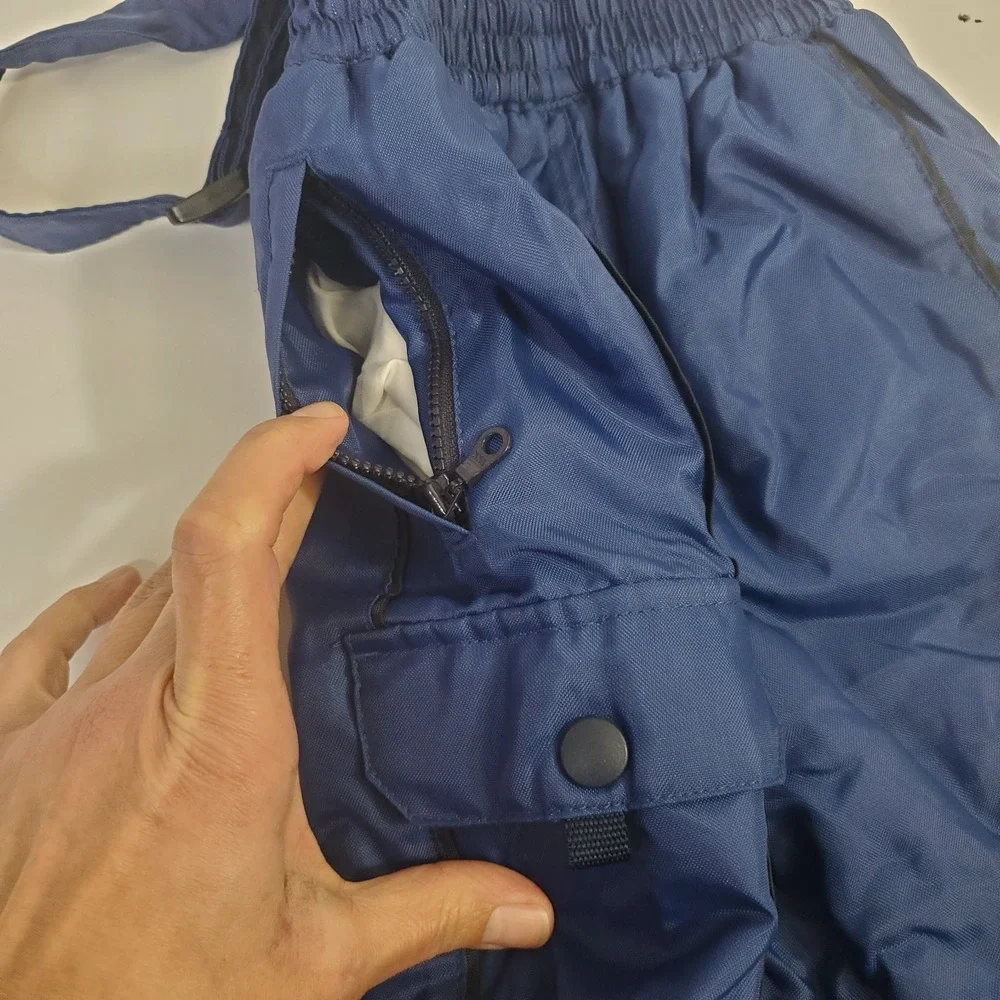 Vintage Gymboree 12-18 Month Blue Fleece Lined Snow Pants Bibs Winter Overalls